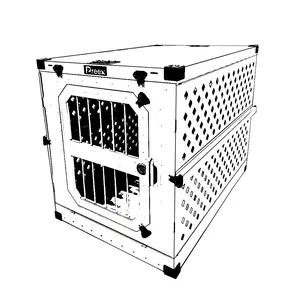 Grote Draagbare Aluminium Rode 48 "Hondenkooien Collpaislbe Reizen Vouwen Hond Kennel Krat