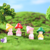 Maison de poupée Jardin Décor Micro Paysage DIY Décorations Extérieures Miniatures Champignons Poupées Résine Artisanat Fée Jardin Poupée Figurines