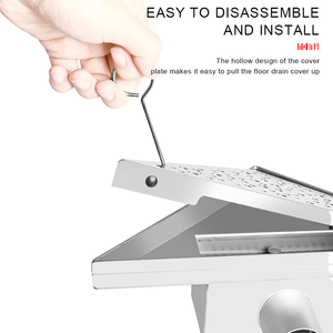 Desagüe de suelo triangular de acero inoxidable SUS304 antiolor moderno, desagüe de esquina de <span class=keywords><strong>ducha</strong></span> triangular con sifón para baños - Product Image 6