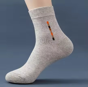 Classical Casual Tube Custom Logo <b>Socks</b> Cotton Business Crew <b>Socks</b> Men Wholesale <b>Black</b> Gray High Quality - Product Image 4