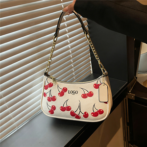 Borsa di Lusso con Motivo a Ciliegie, Portafoglio di Alta Qualità per Donne, Borsa a Spalla, Borsa a Tracolla - Product Image 1