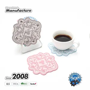 Custom Soft Pvc Silicone Rubber Drink Coasters Cup Mat Silicon Heat Resistant Pad Coaster For Table
