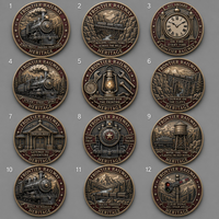 Pièce de monnaie commémorative personnalisée en relief, Locomotive à vapeur du patrimoine ferroviaire des frontières, Pièce de défi, Cadeau souvenir, Vente en gros directe usine