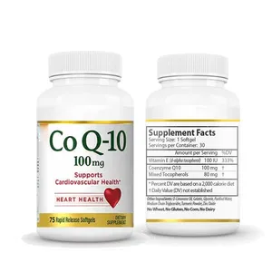 Wholesales GMP Manufacturer Factory Hot Selling OEM Raw Material Bulk Ubiquinol Coq10 Coenzyme Q10 Capsules For Healthy Heart