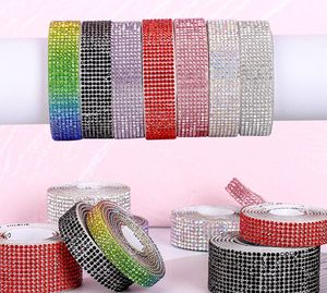 SINRONG 2-Row selotip kristal berlian buatan perekat otomatis kaca longgar untuk dekorasi kerajinan lembaran potong pita berlian berperekat - Product Image 4