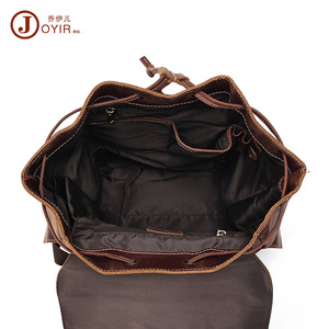 Joyir Top-grain Cowhide <b>Backpack</b> 20-35L <b>Large</b> Capacity Men's Casual Travel Commuting <b>Backpack</b> Solid Color Detachable Straps - Product Image 4