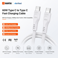 Câble USB C vers USB C haute performance 60W, charge rapide PD, durable et fiable, cordon blanc pour Macbook Air, iPad Pro, Samsung S24