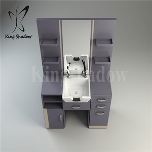 Özelleştirilmiş saç Salon ekipmanları Salon istasyonları <span class=keywords><strong>Vintage</strong></span> berber salonu mobilya ve stilist ayna istasyonu ile lavabo - Product Image 5