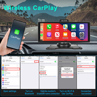 Fuallwin 4K 10.26" ADAS Cámara de Coche Inalámbrica con Carplay y Android Auto, Doble Lente, Caja Negra para Coche, HD 1080P, Visión Nocturna, GPS, Pantalla, 1 Año de Garantía