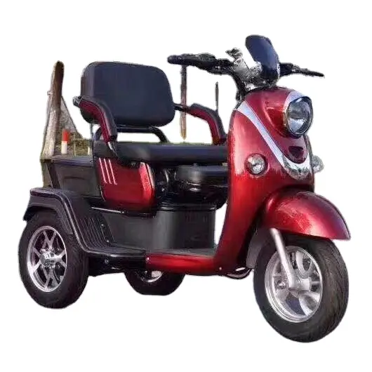 Triciclo eléctrico XK de doble asiento para pasajeros, pequeño triciclo eléctrico motorizado, scooter de 3 ruedas para discapacitados para 2 personas