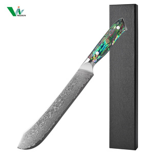 10Cr15CoMoV Couteaux de cuisine en acier damas 67 couches Chef japonais Couteau de <span class=keywords><strong>boucher</strong></span> de 9 pouces avec manche en résine d'ormeau - Product Image 2