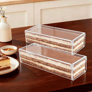 Caja de Plástico para Tiramisú de 30/40/50 cm, Contenedor para Tiramisú, <span class=keywords><strong>Molde</strong></span> para Pastel de Tiramisú con Tapa Transparente y Laterales Desmontables - Product Image 4