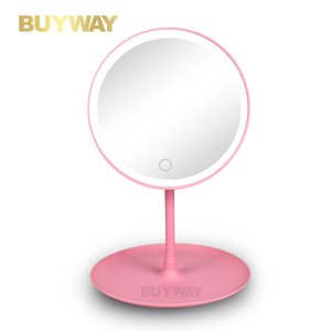 Mesa de maquillaje portátil Maquiagem, espejo de luz plegable USB redondo para regalo de niña, escritorio de pie, pantalla táctil inteligente, espejo de maquillaje Led - Product Image 5