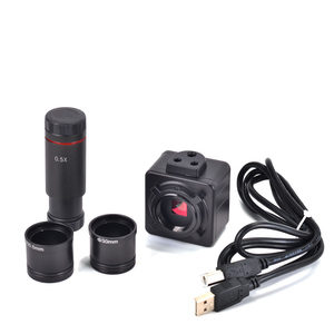 เลนส์กล้องจุลทรรศน์อิเล็กทรอนิกส์แบบตาเดียว 5MP USB CMOS กล้องจุลทรรศน์สเตอริโอแบบสองตา กล้องถ่ายภาพและวิดีโอ สำหรับการวัด - Product Image 1