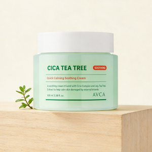 Crème Apaisante Rapide AVCA Cica Tea Tree 100ml – Hydratant Apaisant pour Peaux Sensibles et sujettes aux Rougeurs – Gel Léger à Usage Diurne - Product Image 1