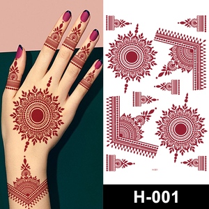 Autocollant de <span class=keywords><strong>tatouage</strong></span> temporaire en dentelle rouge au <span class=keywords><strong>henné</strong></span>, transfert à l'eau, <span class=keywords><strong>tatouage</strong></span> sexy en dentelle, autocollants de <span class=keywords><strong>tatouage</strong></span> pour filles, main, corps, <span class=keywords><strong>faux</strong></span> <span class=keywords><strong>tatouage</strong></span> - Product Image 2