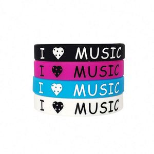 Nueva Pulsera Deportiva de Silicona con Diseño de Música, Pulsera de Goma para Fiestas de Hip Hop y Rock, con Logotipo Personalizable - Product Image 3