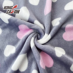 KINGCASON Proveedor de telas 100 Poly Two Side Brush 1,6 M Personalizado Corazón Impreso Suave Cómodo Franela Tela de lana para niños - Product Image 2
