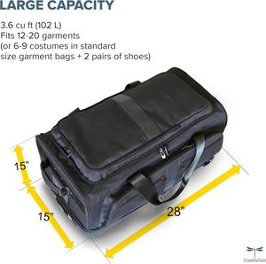 Free Sample Durable Nylon Portable Large Capacity Rolling Dance Costume Bag Hanging Cosmetic Collapsible Suitcase <b>Garment</b> <b>Rack</b> - Product Image 4