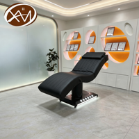 Table de massage électrique noire de luxe pour spa, salon de beauté, gym, soins des cils, esthétique, cosmétique, lit facial incurvé pour esthéticienne