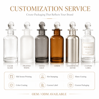Bouteille diffuseur d'arômes en verre rond transparent de 300 ml - Contenant élégant pour parfums d'intérieur et de voiture pour huiles essentielles