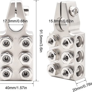 Bloc de bornes de batterie de voiture 12 voies, prix usine, 12VDC, 4AWG jusqu'à 4/0 AWG, pour bornes coniques SAE/DIN/EN, positif et négatif - Product Image 4