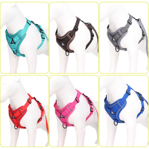 나일론 반사 통기성 고양이 가슴줄 조끼 리본 장식 편안한 동물 무늬 강아지 하네스 - Product Image 4