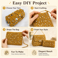 Tuyi Gold Silver Sequin Fancy Yarn DIY Handmade Crochet for Bag Making Easy Craft Gift Ready Bulk Wholesale OEM