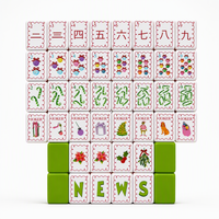 Tuiles de Mahjong de Noël, Tuiles de Mahjong Américaines de Noël, Ensemble de Tuiles de Mahjong Personnalisées Thème Pull Américain Bleu Vert Rose Automne Hiver