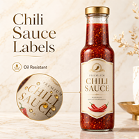 Étiquettes résistantes à la chaleur pour sauce chili, pour processus de remplissage à chaud, autocollants brillants personnalisés pour sauce piquante