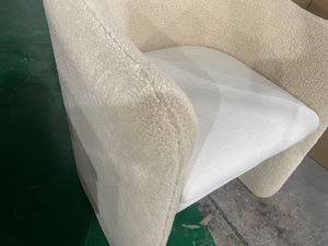 Sillón Blanco de Lujo, Sillón Individual Tapizado Tipo Teddy para Cafetería, Sillón para Biblioteca - Product Image 6