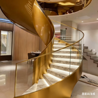 Escalier rotatif en acier inoxydable personnalisé HZ, escalier moderne pour appartements, villas, hôtels