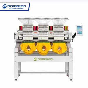 PROMAKER máquina de bordar três cabeças 12 agulhas chapéu camiseta máquina de bordar computadorizada com bom preço