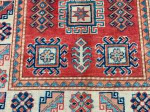 Venta caliente tamaño personalizable Vintage afgano mano anudada Kazak alfombra dormitorio área Kilim alfombra hecha de algodón con patrón abstracto - Product Image 4