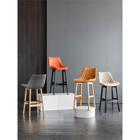 Tabouret de bar nordique moderne en bois massif avec dossier de luxe léger Design durable pour salon, café et balcon