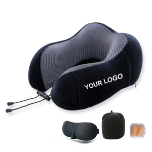 Mousse à mémoire oreiller de cou en forme de U oreiller de voyage coussin de soutien du cou Logo Portable voyage voiture avion repose-cou - Product Image 1