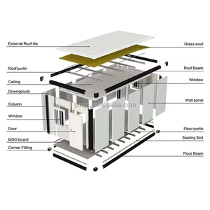 Garage Conteneur Pliable à Montage Rapide, Stockage Portable pour Véhicules, <span class=keywords><strong>Villa</strong></span> Modulaire Abordable, Maison Préfabriquée en Kit 20ft/40ft - Product Image 6