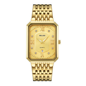 BELLAES 2024 nuevo diseño <span class=keywords><strong>Super</strong></span> Popular reloj cuadrado esfera romana calendario reloj de cuarzo resistente al agua hombres diamante relojes de pulsera de lujo - Product Image 2