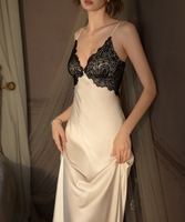 Vêtements de nuit sexy pour femmes, chemises de nuit en satin, robe de nuit en dentelle sexy, lingerie, robe de nuit pour femmes, robe de soirée