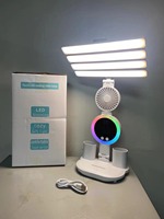 Lampe de lecture LED à intensité variable, protection des yeux, moderne, alimentée en courant continu, multifonctionnelle, pliable, lampe de table, ventilateur, lampe de bureau tactile, porte-stylo