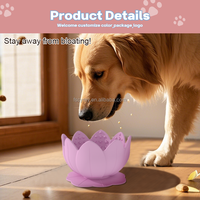 Bol distributeur de nourriture lent en forme de fût pour chat, en silicone, motif fleur, tapis de léchage pour chiot, pour l'enrichissement