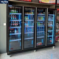Réfrigérateur commercial à porte vitrée pour boissons, idéal pour supermarchés et magasins