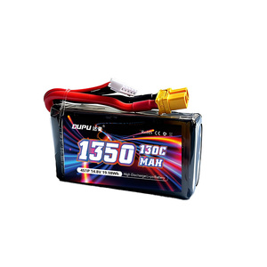 最畅销的DUPU 1350mAh130C150C锂聚合物电池XT60适用于FPV <span class=keywords><strong>3</strong></span> 5 7英寸赛车自由式无人机高放电性能 - Product Image 1