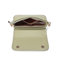 Tas Selempang/Crossbody Wanita Miss Alita, Kulit PU Bergaris, Lapisan Kanvas, Penutup Ritsleting dan Hasp, Desainer Fashion, Tas Tangan Kecil Trendi