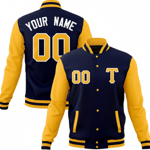 High Quality Custom Logo College Outdoor <b>Varsity</b> <b>Jacket</b> for <b>Men</b> Solid Color with Leather Sleeve Plus Size Letterman <b>Jacket</b> - Product Image 1