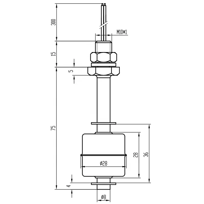 Rvs Elektronische Vlotter Type Watertank Niveau Sensor Voor Industriële Apparatuur