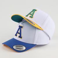 Gorra de Béisbol Personalizada de Algodón de Alta Calidad Estilo A-Frame de 5 Paneles con Logotipo Bordado en 3D en Relieve y Visera de Gamuza Bicolor