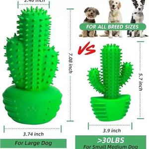 Cepillo de Dientes para Perros, Juguete Masticable de Goma con Forma de Cactus, Regalos de Cumpleaños para Mascotas - Product Image 5