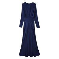 TAOP&ZA 2026 Robe élégante et tendance à col rond et manches longues avec fente, style européen et américain, automne 2678201