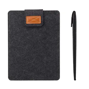 Bolsa de feltro para laptop, capa protetora à prova de choque para laptop 8/10 /11/12.9 polegadas, capa com capa para iPad